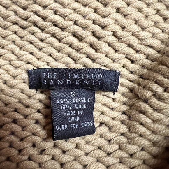 The Limited Handknit Zipper Front Cardigan, Brown, Size S - Picture 4 of 12